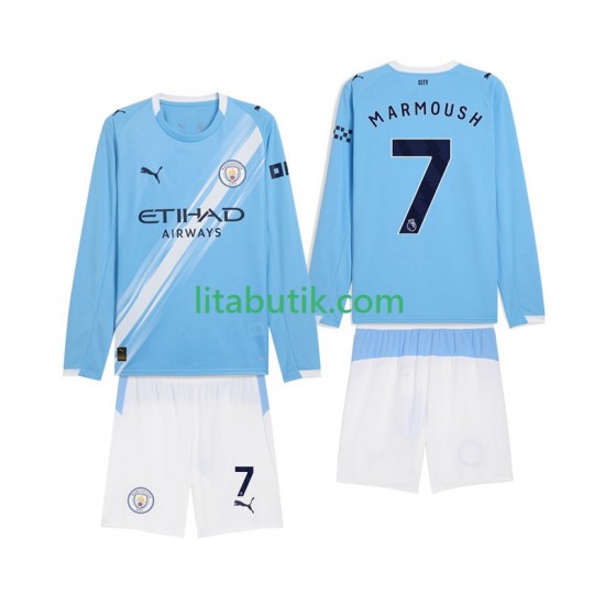 Manchester City Omar Marmoush 7 Barn Hemma Fotbollströja 2025-2026 Långärmad