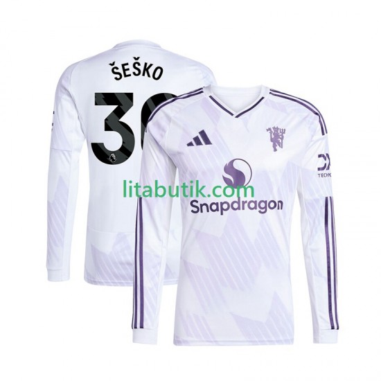 Manchester United Benjamin Sesko 30 Män Borta Fotbollströja 2025-2026 Långärmad