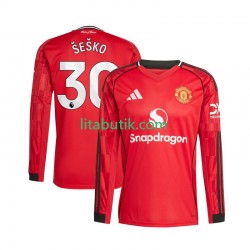 Manchester United Benjamin Sesko 30 Män Hemma Fotbollströja 2025-2026 Långärmad Manchester United Benjamin Sesko 30 Män Hemma Fotbollströja 2025-2026 Långärmad