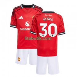 Manchester United Benjamin Sesko 30 Barn Hemma Fotbollströja 2025-2026 Kortärmad Manchester United Benjamin Sesko 30 Barn Hemma Fotbollströja 2025-2026 Kortärmad