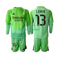 Real Madrid Andriy Lunin 13 Målvakt Barn Borta Fotbollströja 2025-2026 Långärmad Real Madrid Andriy Lunin 13 Målvakt Barn Borta Fotbollströja 2025-2026 Långärmad