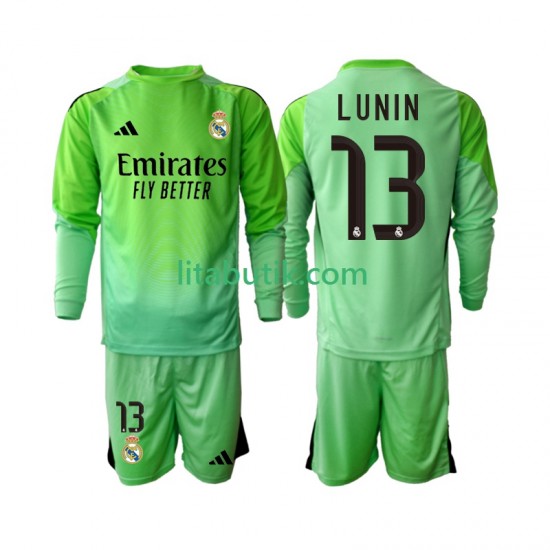 Real Madrid Andriy Lunin 13 Målvakt Barn Borta Fotbollströja 2025-2026 Långärmad