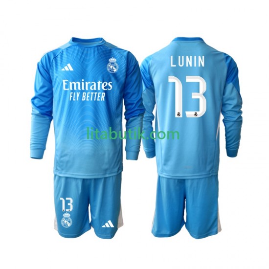 Real Madrid Andriy Lunin 13 Målvakt Barn Hemma Fotbollströja 2025-2026 Långärmad