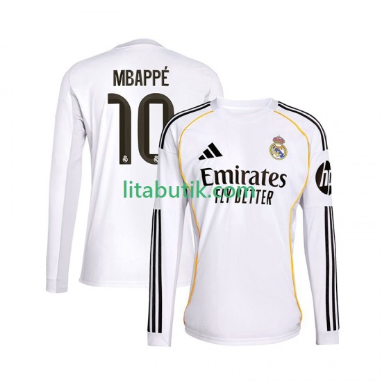 Real Madrid Mbappé Kylian 10 Män Hemma Fotbollströja 2025-2026 Långärmad