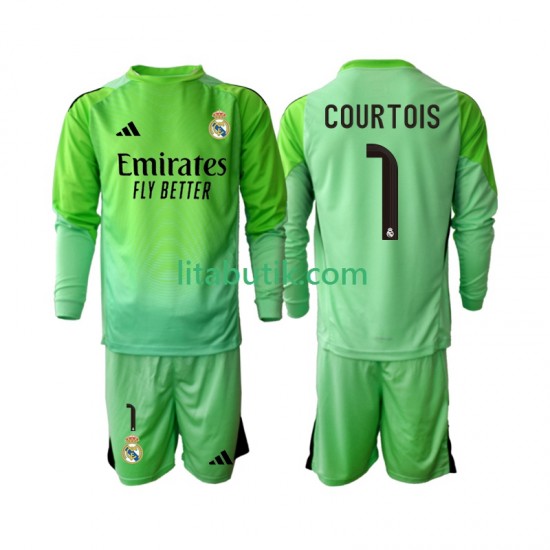 Real Madrid Thibaut Courtois 1 Barn Borta Fotbollströja 2025-2026 Långärmad