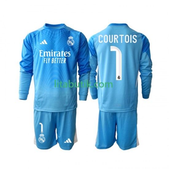 Real Madrid Thibaut Courtois 1 Barn Hemma Fotbollströja 2025-2026 Långärmad