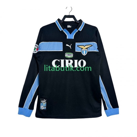 SS Lazio Retro Män Borta Fotbollströja 1998 1999 Långärmad