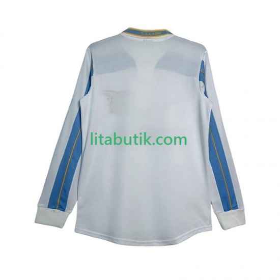 SS Lazio 2000 Retro Män Borta Fotbollströja 1999 Långärmad