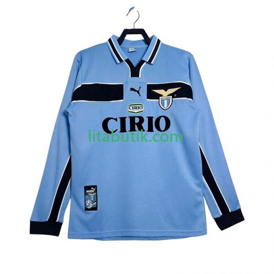 SS Lazio Retro Män Hemma Fotbollströja 1998 1999 Långärmad