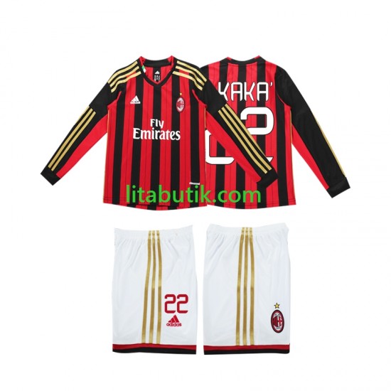 AC Milan Kaka 22 2013 2014 Retro Barn Hemma Fotbollströja Långärmad