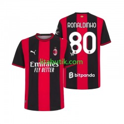 AC Milan Ronaldinho 80 Män Hemma Fotbollströja 2026-2027 Kortärmad AC Milan Ronaldinho 80 Män Hemma Fotbollströja 2026-2027 Kortärmad