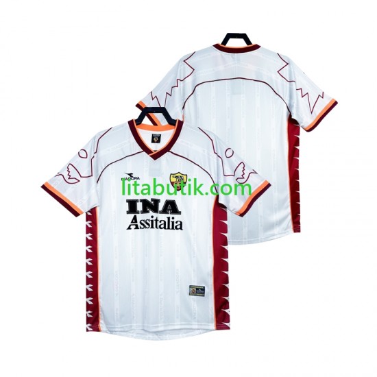 AS Roma 2000 Retro Män Borta Fotbollströja 1999 Kortärmad