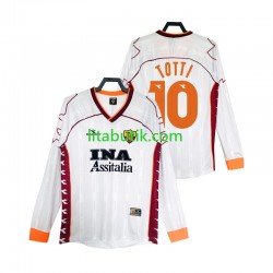 AS Roma Totti 10 2000 Retro Män Borta Fotbollströja 1999 Långärmad AS Roma Totti 10 2000 Retro Män Borta Fotbollströja 1999 Långärmad