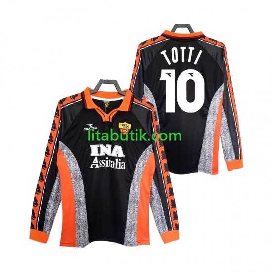 AS Roma Totti 10 Retro Män Tredje Fotbollströja 1998 1999 Långärmad