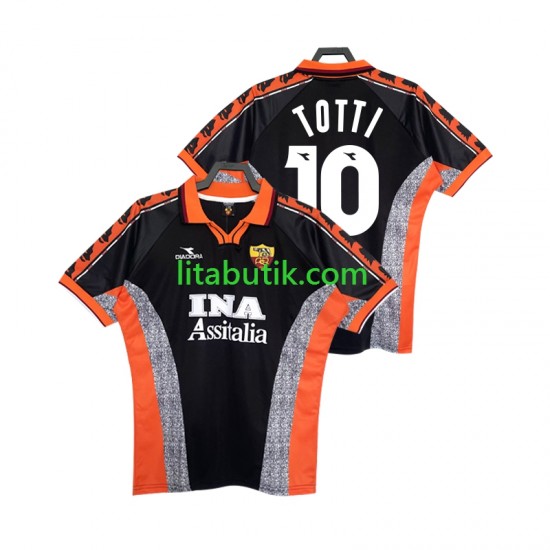 AS Roma Totti 10 Retro Män Tredje Fotbollströja 1998 1999 Kortärmad