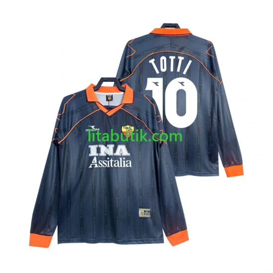AS Roma Totti 10 2000 Retro Män Tredje Fotbollströja 1999 Långärmad