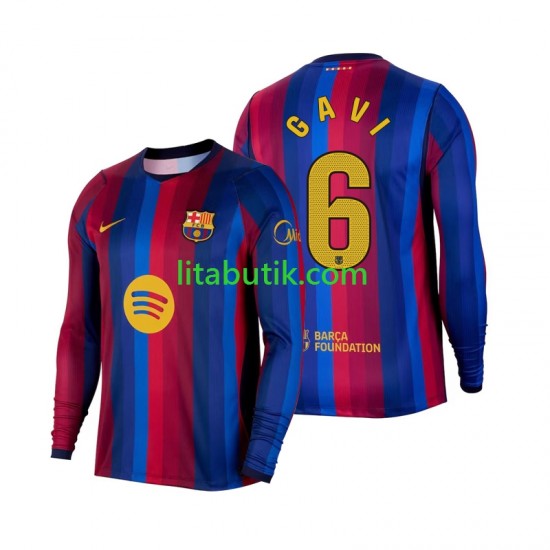 FC Barcelona Gavi 6 Män Hemma Fotbollströja 2026-2027 Långärmad
