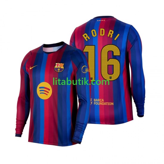 FC Barcelona Rodri 16 Män Hemma Fotbollströja 2026-2027 Långärmad