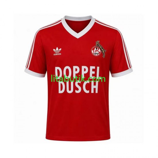 FC Köln 1984 1985 Retro Män Borta Fotbollströja Kortärmad