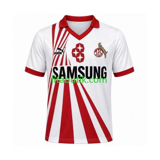 FC Köln 1990 1991 Retro Män Hemma Fotbollströja Kortärmad
