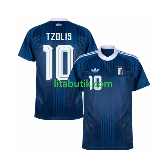 Grekland Christos Tzolis 17 Män Borta Fotbollströja 2026-2027 Kortärmad