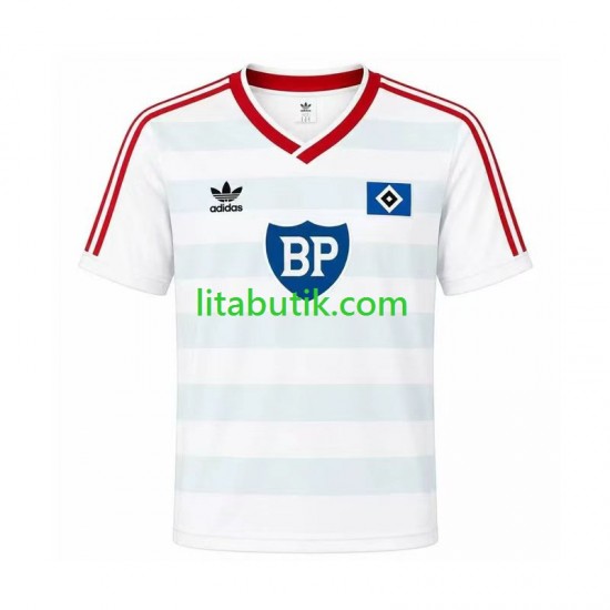 Hamburger SV 1986 Retro Män Borta Fotbollströja Kortärmad