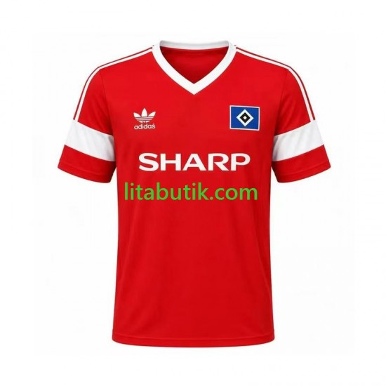 Hamburger SV 1988 Retro Män Borta Fotbollströja Kortärmad