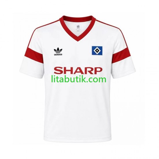 Hamburger SV 1988 Retro Män Hemma Fotbollströja Kortärmad