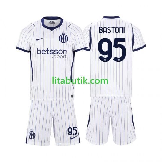 Inter Milan Alessandro Bastoni 95 Barn Borta Fotbollströja 2026-2027 Kortärmad