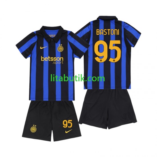 Inter Milan Alessandro Bastoni 95 Barn Hemma Fotbollströja 2026-2027 Kortärmad