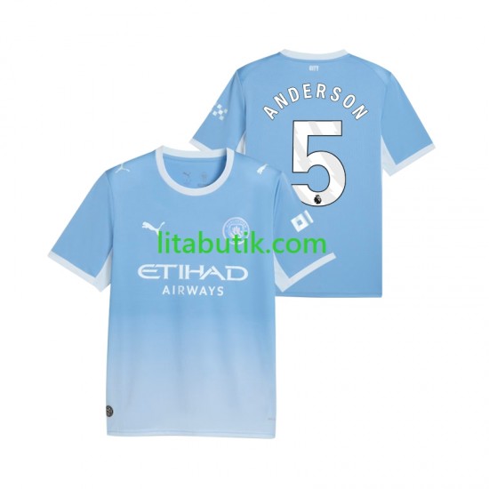 Manchester City Elliot Anderson 5 Män Hemma Fotbollströja 2026-2027 Kortärmad