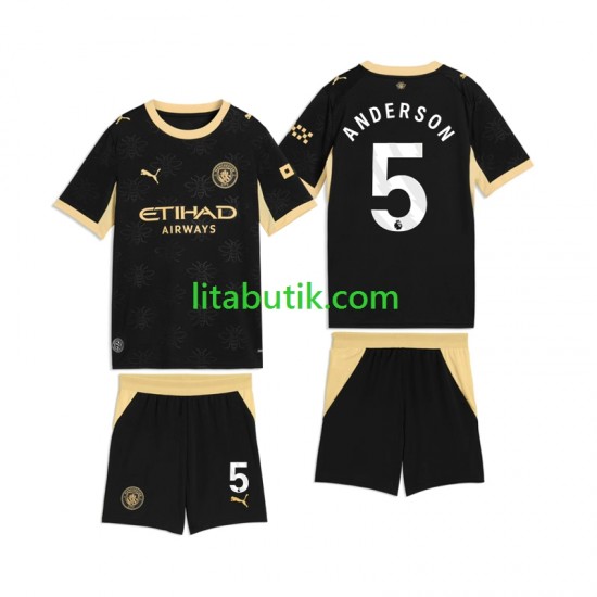 Manchester City Elliot Anderson 5 Barn Borta Fotbollströja 2026-2027 Kortärmad