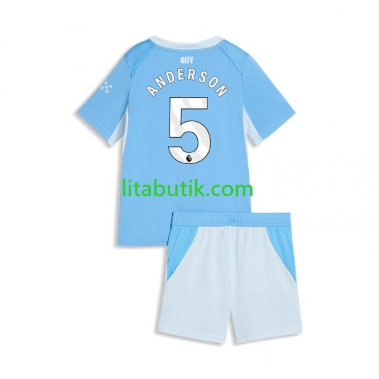 Manchester City Elliot Anderson 5 Barn Hemma Fotbollströja 2026-2027 Kortärmad