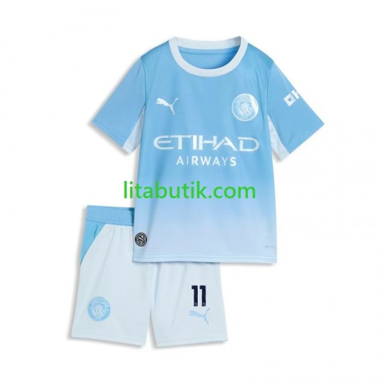 Manchester City Jeremy Doku 11 Barn Hemma Fotbollströja 2026-2027 Kortärmad