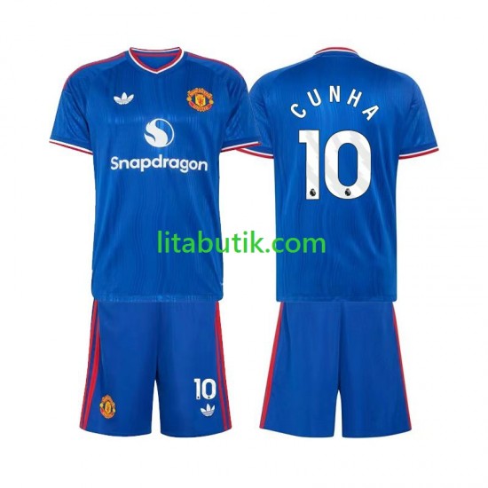 Manchester United Matheus Cunha 10 Barn Borta Fotbollströja 2026-2027 Kortärmad