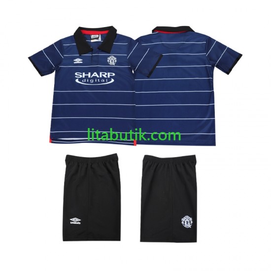 Manchester United 2000 Retro Barn Borta Fotbollströja 1999 Kortärmad