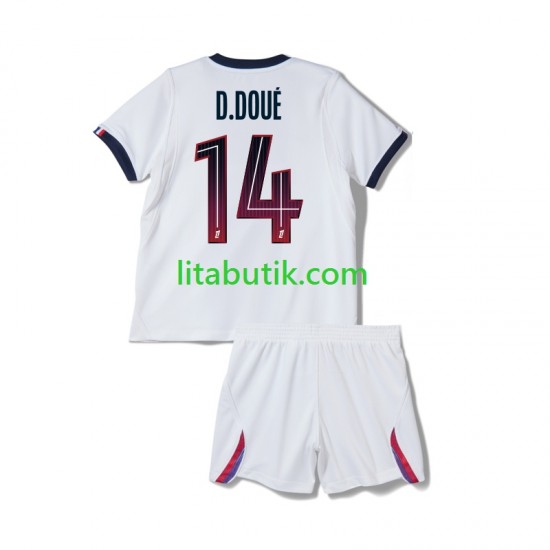 Paris Saint-Germain Desire Doue 14 Barn Borta Fotbollströja 2026-2027 Kortärmad
