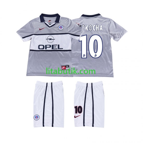 Paris Saint-Germain OKOCHA 10 2000 2001 Retro Barn Borta Fotbollströja Kortärmad