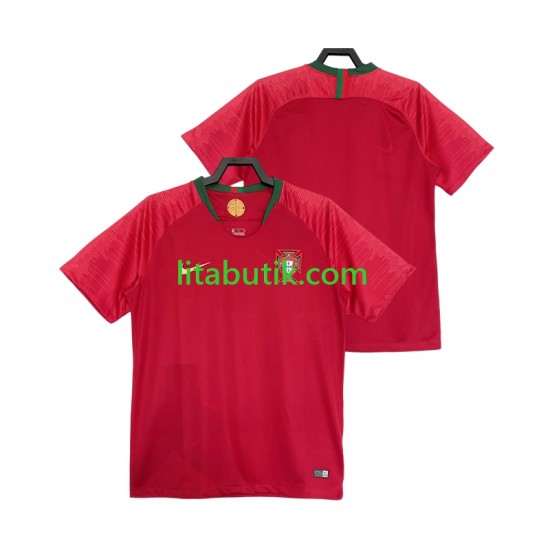 Portugal 2018 Retro Män Hemma Fotbollströja Kortärmad
