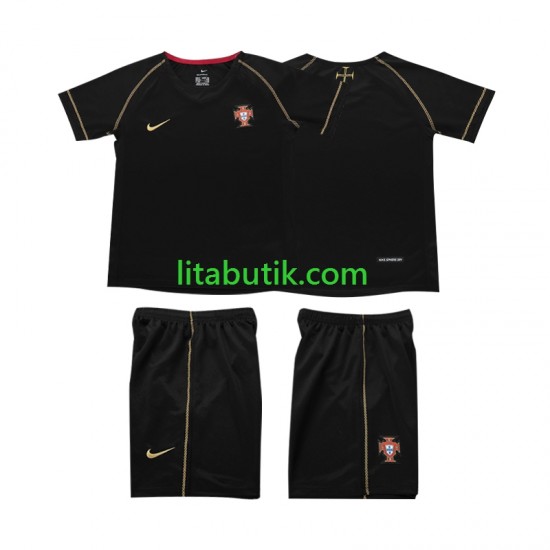Portugal Retro Barn Borta Fotbollströja 2006 Kortärmad
