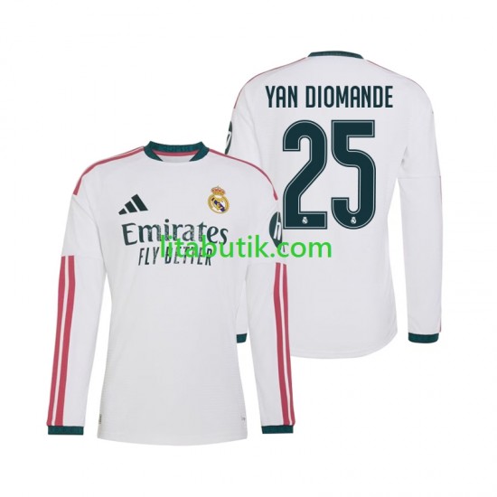 Real Madrid Yan Diomande 25 Män Hemma Fotbollströja 2026-2027 Långärmad