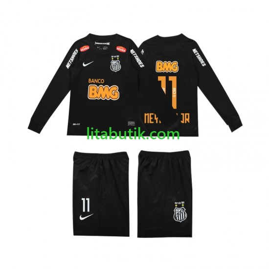 Santos NEYMAR JR 11 Classic 2012 2013 Retro Barn Borta Fotbollströja Långärmad