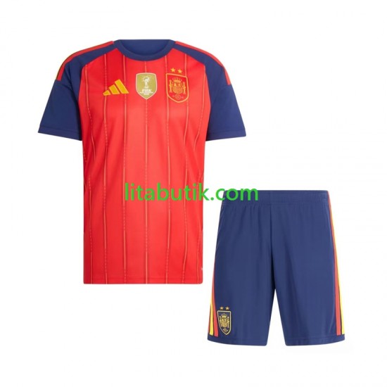 Spanien 2-star Barn Hemma Fotbollströja 2026-2027 Kortärmad