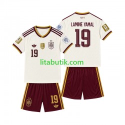 Spanien 2-star Lamine Yamal 19 Barn Borta Fotbollströja 2026-2027 Kortärmad Spanien 2-star Lamine Yamal 19 Barn Borta Fotbollströja 2026-2027 Kortärmad