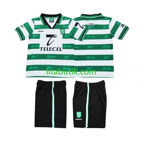 Sporting Lissabon 2000 Retro Barn Hemma Fotbollströja 1999 Kortärmad
