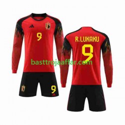 Belgien R.LUKAKU 9 Barn Hemma Fotbollströja VM 2022 Långärmad
