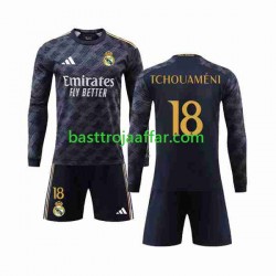 Real Madrid Aurelien Tchouameni 18 Barn Borta Fotbollströja 2023-2024 Långärmad