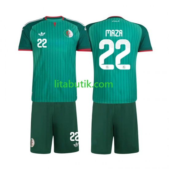 Algeriet Ibrahim Maza 22 Barn Borta Fotbollströja 2026 Kortärmad