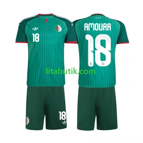 Algeriet Mohamed Amoura 18 Barn Borta Fotbollströja 2026 Kortärmad
