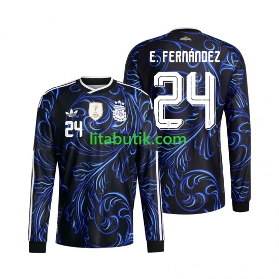 Argentina Enzo Fernandez 24 Män Borta Fotbollströja VM 2026 Långärmad